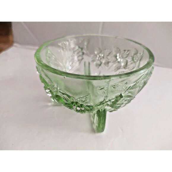 Sowerby Art Deco Green Glass Butterfly Trinket Bowl 1930's pattern 2552 - Picture 2 of 11